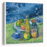 Modern Wall Art – Vibrant Still Life with Bottles and Fruit