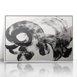 Framed acrylic artwork featuring abstract strokes in soft white and blue tones, perfect for modern home decor, adding a serene touch to any space.