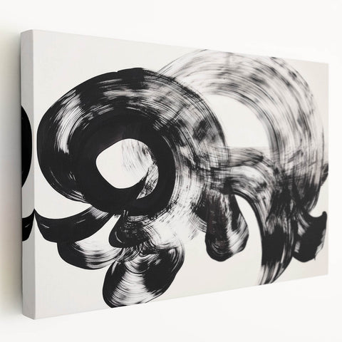 Abstract canvas artwork showcasing vibrant multicolored strokes in a dynamic, contemporary style. The piece is displayed in a side view, highlighting its stretched edges and textured surface, perfect for modern home decor.