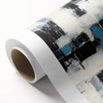 Abstract strokes artwork on rolled canvas, showcasing vibrant colors and dynamic patterns, ideal for modern home decor, packaged securely in a cardboard tube.