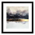 Abstract strokes art frame with a black mat, showcasing vibrant colors and dynamic patterns, perfect for modern home decor or gallery display.