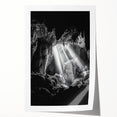 Rolled print showcasing a breathtaking landscape of vibrant caves, featuring rich earthy tones and intricate textures, packaged securely in a protective tube for delivery.