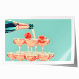 Extra large rolled print featuring a floral design in soft pastel shades, ideal for art wall dining room or bathroom.