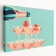 Large canvas print featuring an array of colorful fruits and vegetables, suitable for kitchen wall art.