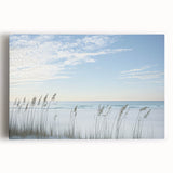 Vibrant landscape canvas art depicting serene beaches with turquoise waters and golden sand, expertly stretched and ready for display, perfect for coastal-themed decor.