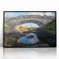 Framed acrylic artwork depicting a serene landscape bridge scene, featuring vibrant colors and fine details, perfect for enhancing home decor or office space.