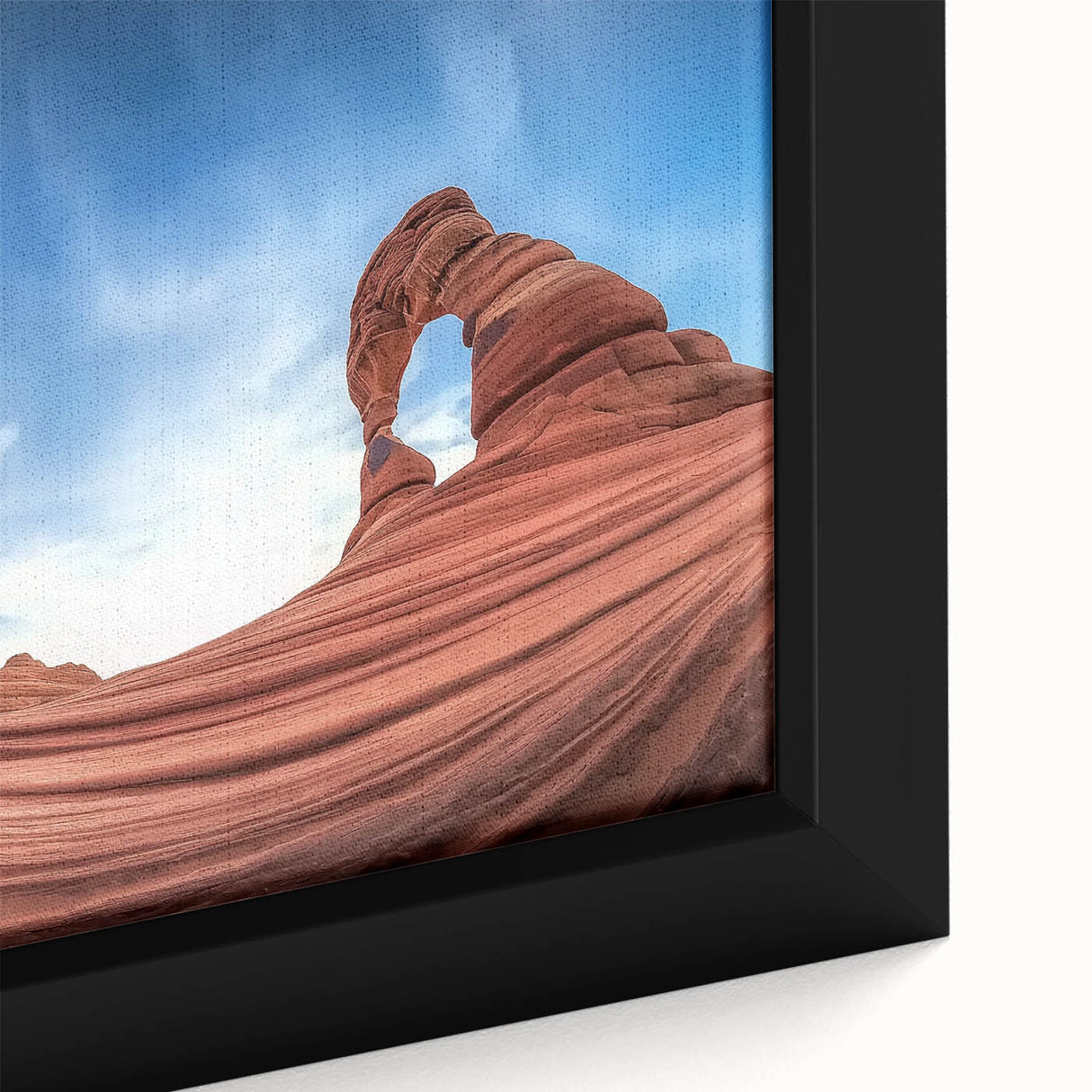 Framed canvas art showcasing a vibrant landscape of canyons with rich colors and intricate details, perfect for enhancing home decor and adding a natural touch.