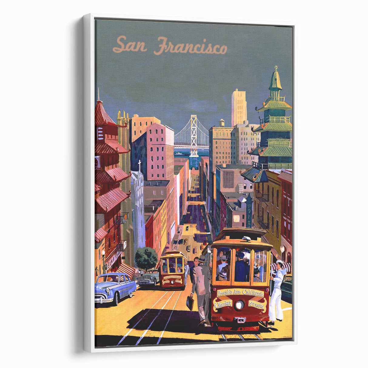 Vintage San Francisco Travel Poster - Cable Cars & City Views