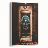 Vintage poster art featuring an autumnal scene with colorful foliage on a large framed canvas, ideal for living room decor.