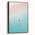 Black and white landscape painting on framed canvas, featuring a vintage poster art style, suitable for bedroom decor.