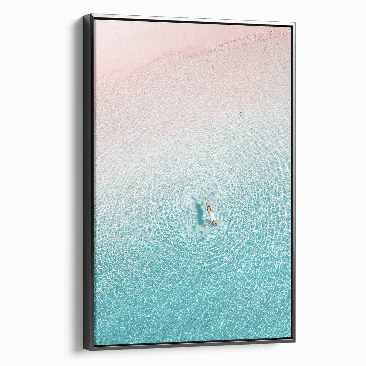 Black and white landscape painting on framed canvas, featuring a vintage poster art style, suitable for bedroom decor.