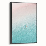 Black and white landscape painting on framed canvas, featuring a vintage poster art style, suitable for bedroom decor.