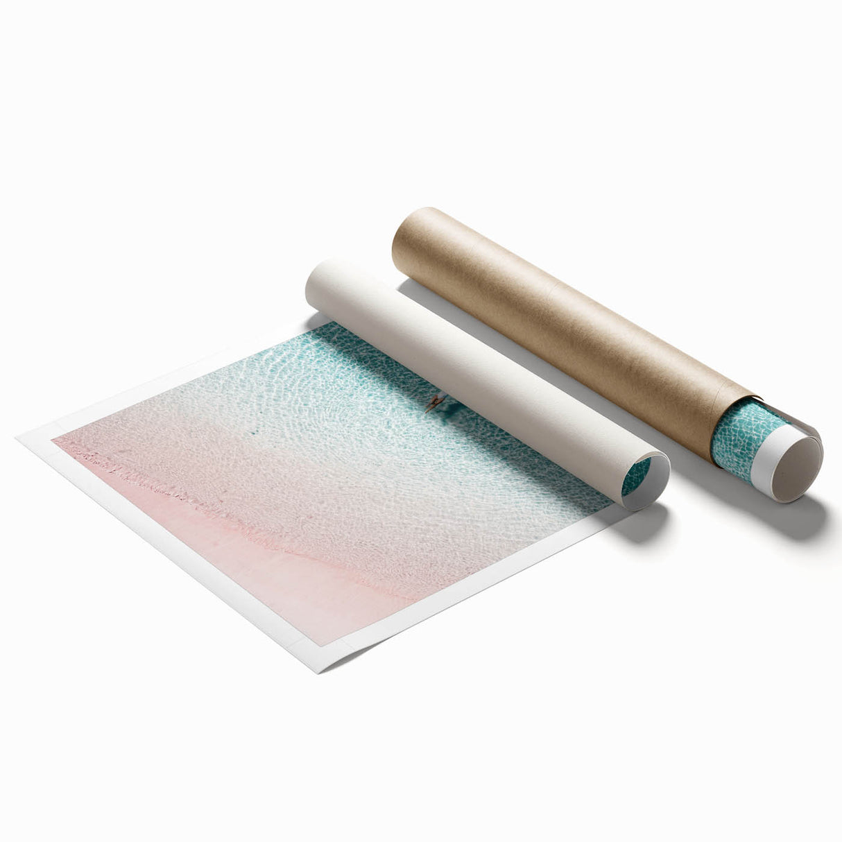 Extra large rolled canvas featuring a floral art design in pastel shades.