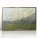 Acrylic print of Van Gogh-inspired art deco poster in gold frame, suitable for modern art wall decor in a nursery.
