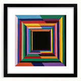 Abstract geometric frame design in matte black, showcasing sharp angles and clean lines, ideal for modern decor, enhancing any space with its sleek aesthetic.