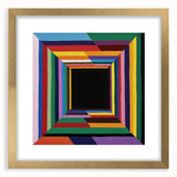 Abstract geometric frame with a gold mat, showcasing a modern design, perfect for contemporary decor. Ideal for enhancing living spaces or art collections.
