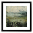 Abstract landscape wall art framed with a black mat, showcasing vibrant colors and dynamic shapes, perfect for modern home decor or gallery display.