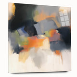 Large Abstract Wall Art – Urban Spectrum in Gray, Orange & Olive