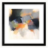 Large Abstract Wall Art – Urban Spectrum in Gray, Orange & Olive