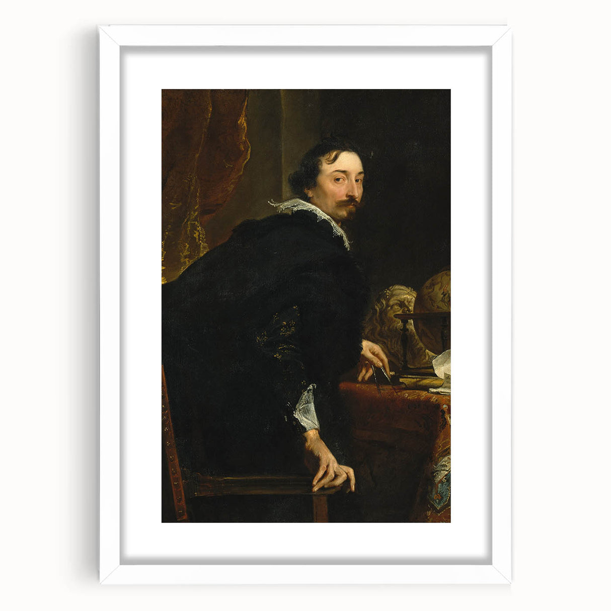 Baroque Portrait of a Gentleman with Globe - Classic Art Prints