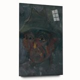 Head of a Man in a Hat - Dark Expressionist Wall Art