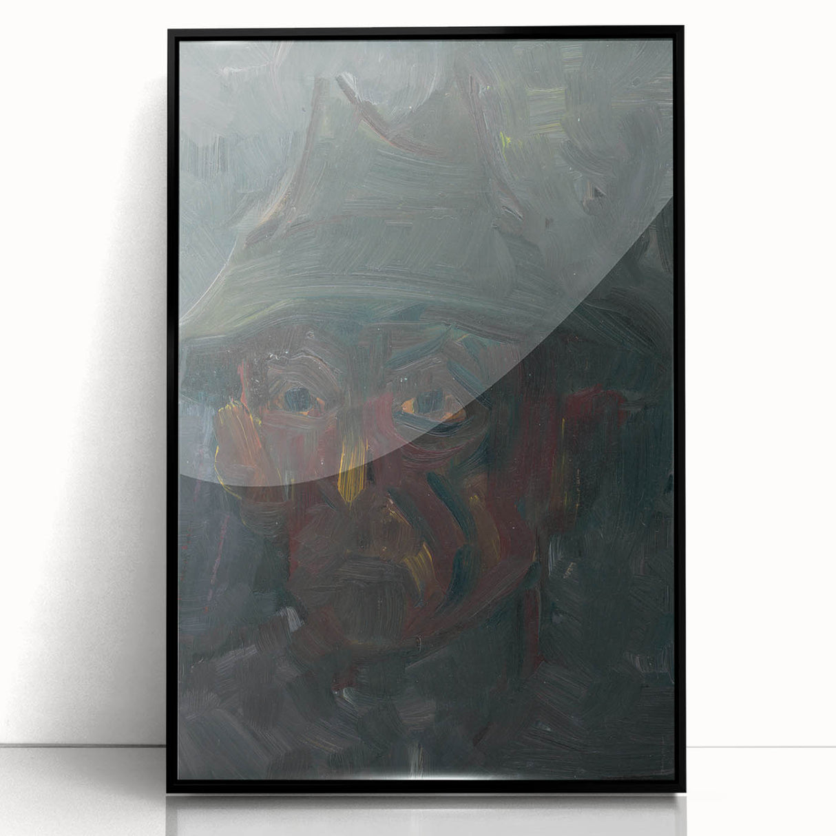 Head of a Man in a Hat - Dark Expressionist Wall Art