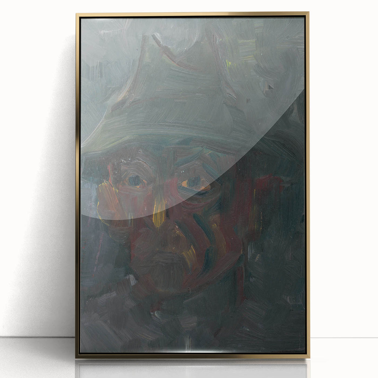 Head of a Man in a Hat - Dark Expressionist Wall Art