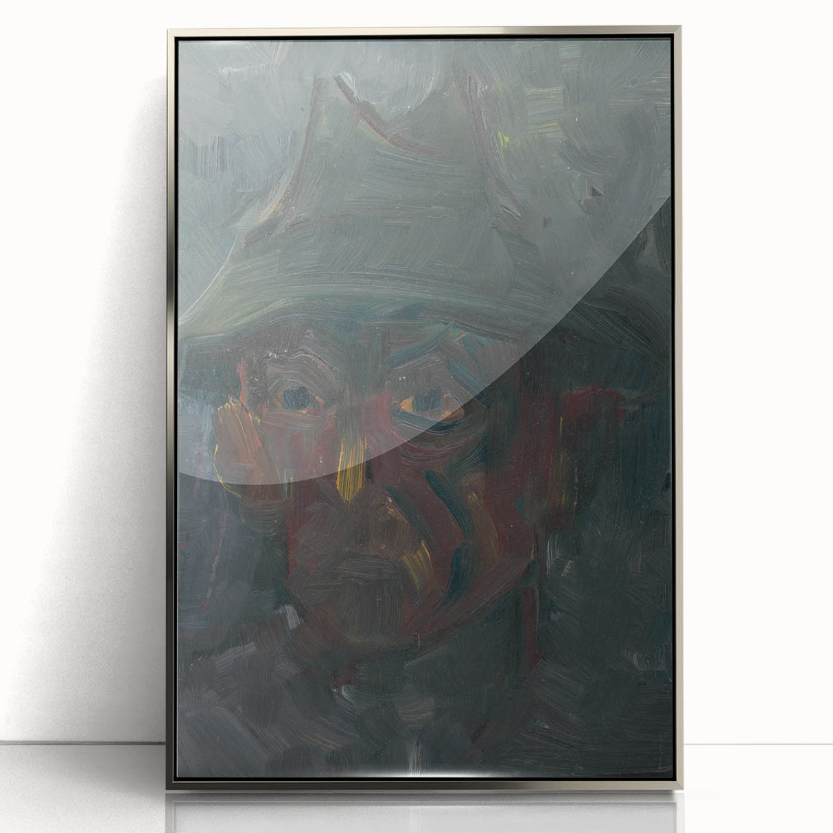 Head of a Man in a Hat - Dark Expressionist Wall Art