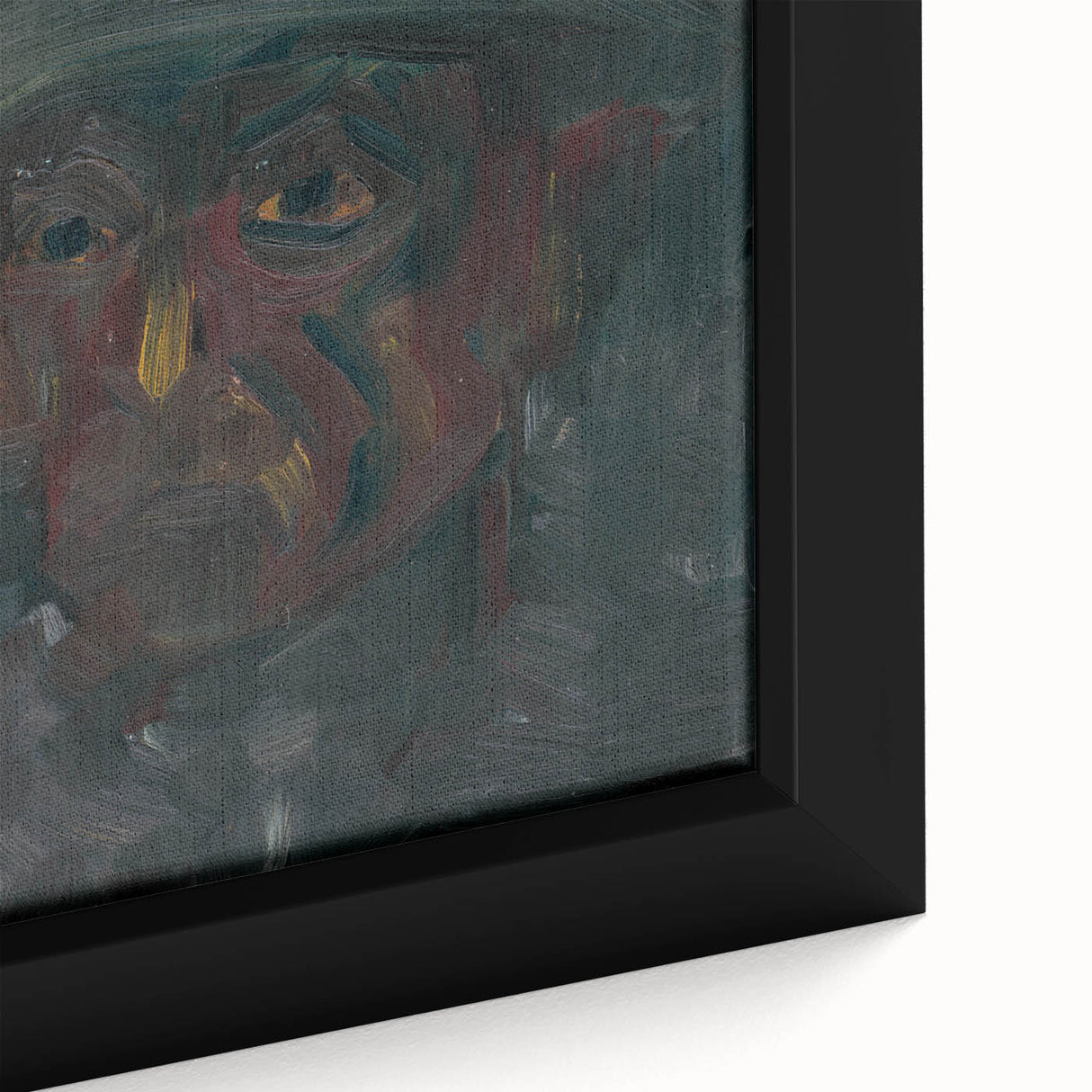 Head of a Man in a Hat - Dark Expressionist Wall Art