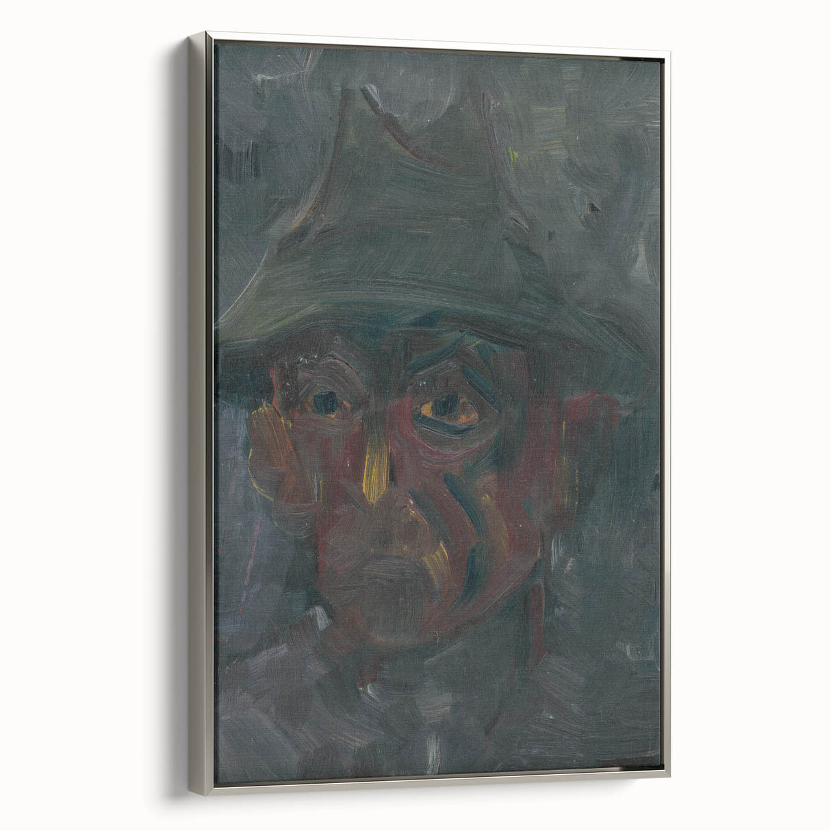 Head of a Man in a Hat - Dark Expressionist Wall Art