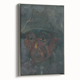 Head of a Man in a Hat - Dark Expressionist Wall Art