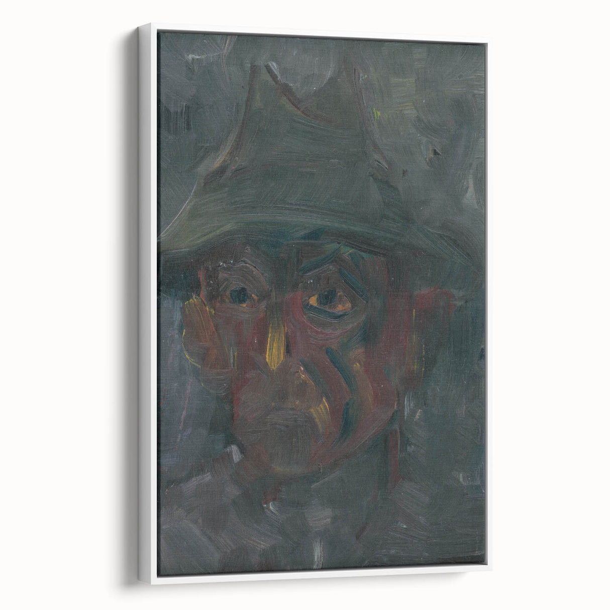 Head of a Man in a Hat - Dark Expressionist Wall Art