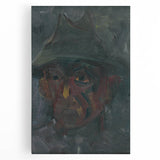 Head of a Man in a Hat - Dark Expressionist Wall Art
