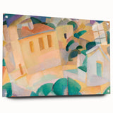 Modern Wall Art – Abstract Geometric Landscape with Soft Pastel Tones
