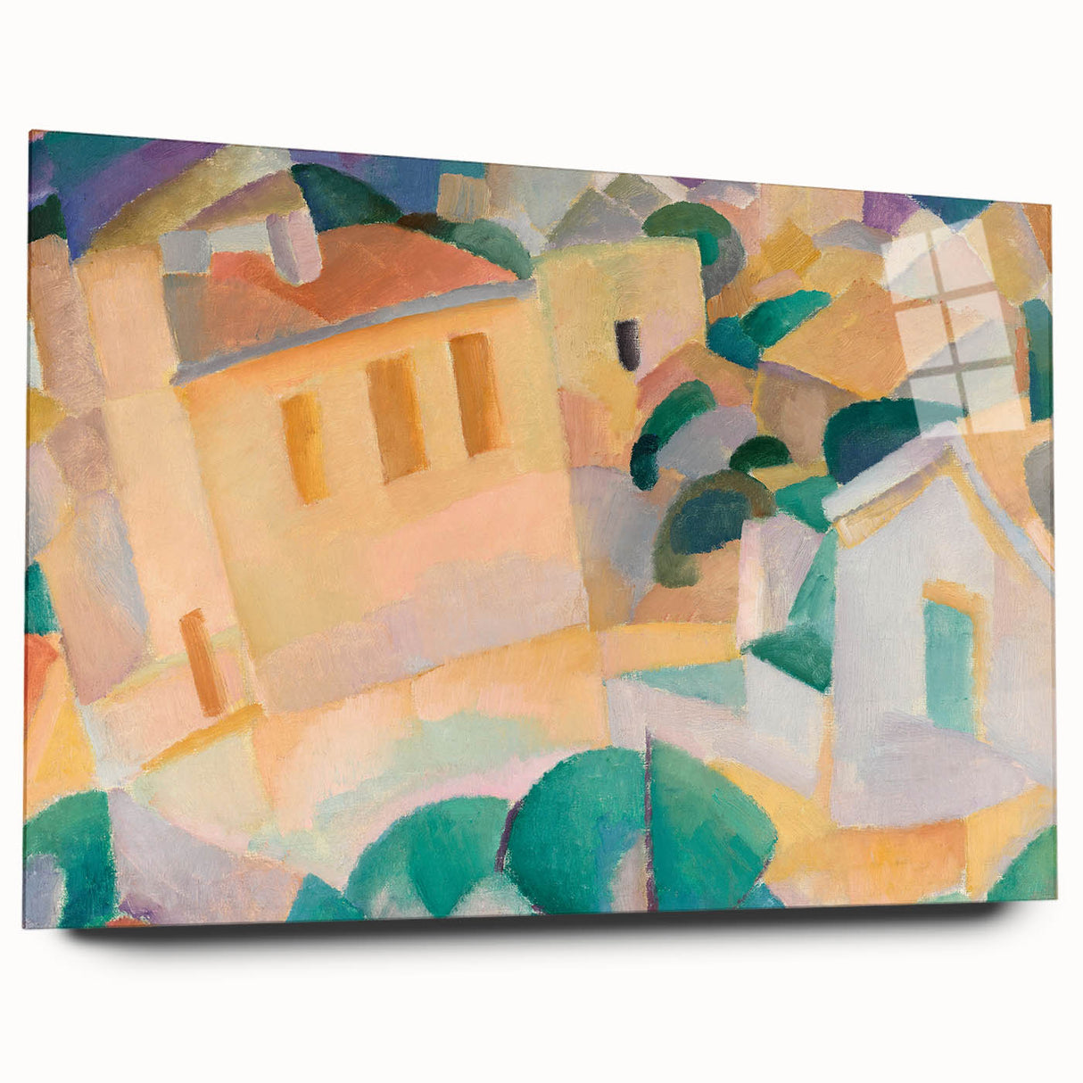Modern Wall Art – Abstract Geometric Landscape with Soft Pastel Tones