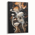 Black and white vintage poster art of a landscape on framed canvas, suitable for bedroom decor.