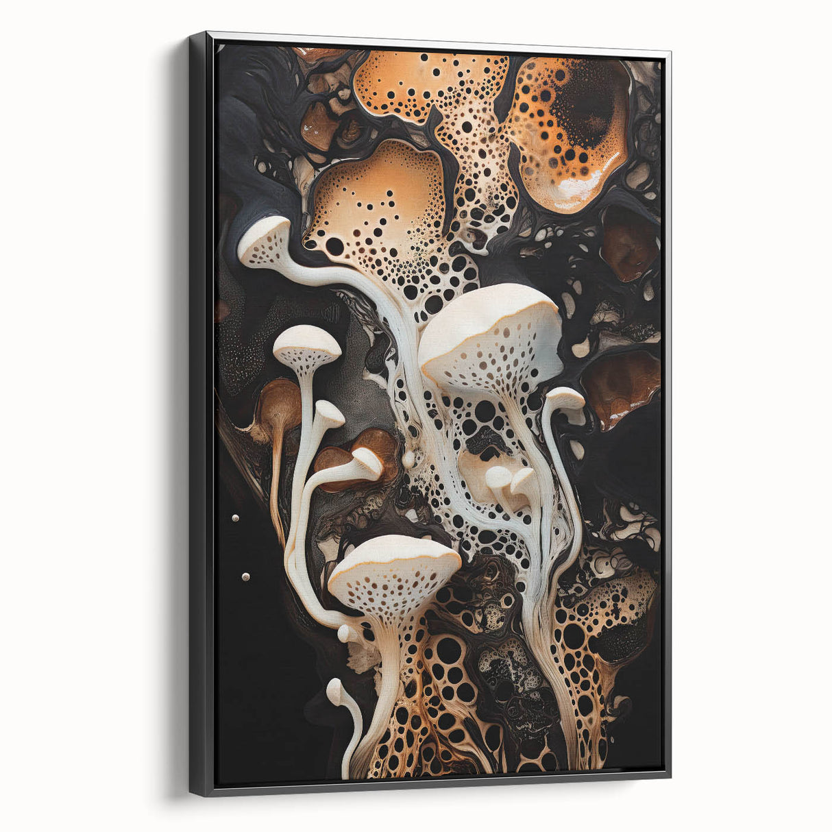 Black and white vintage poster art of a landscape on framed canvas, suitable for bedroom decor.