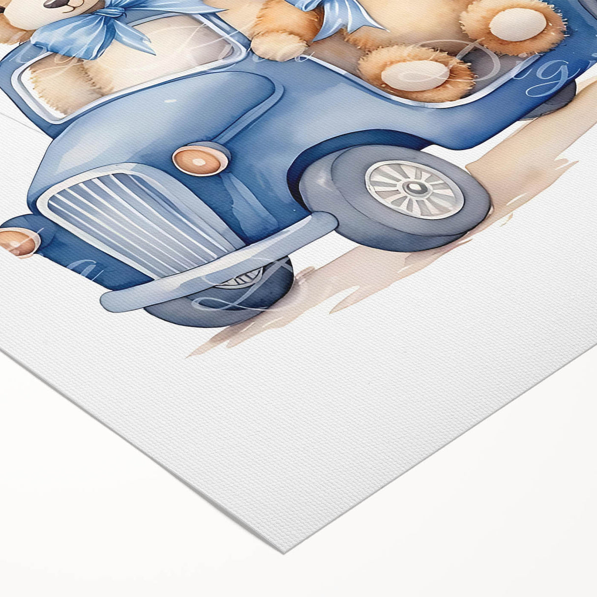 Teddy Bears in Car Nursery Wall Art – Baby Room & Kids Decor