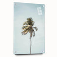 Large abstract wall art in blue and green hues on acrylic glass, suitable for bedroom or dining room decor.