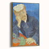 Framed canvas of a Van Gogh landscape painting in muted earth tones, ideal for bedroom wall art.
