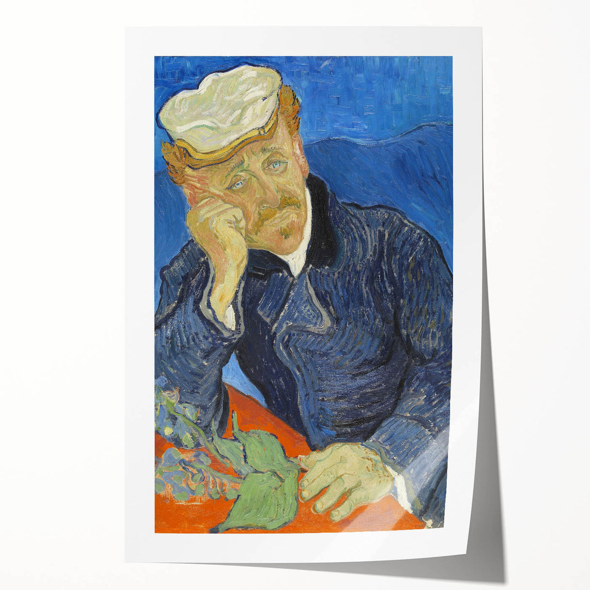 Extra large rolled canvas print of Van Gogh-inspired floral art in vibrant colors.