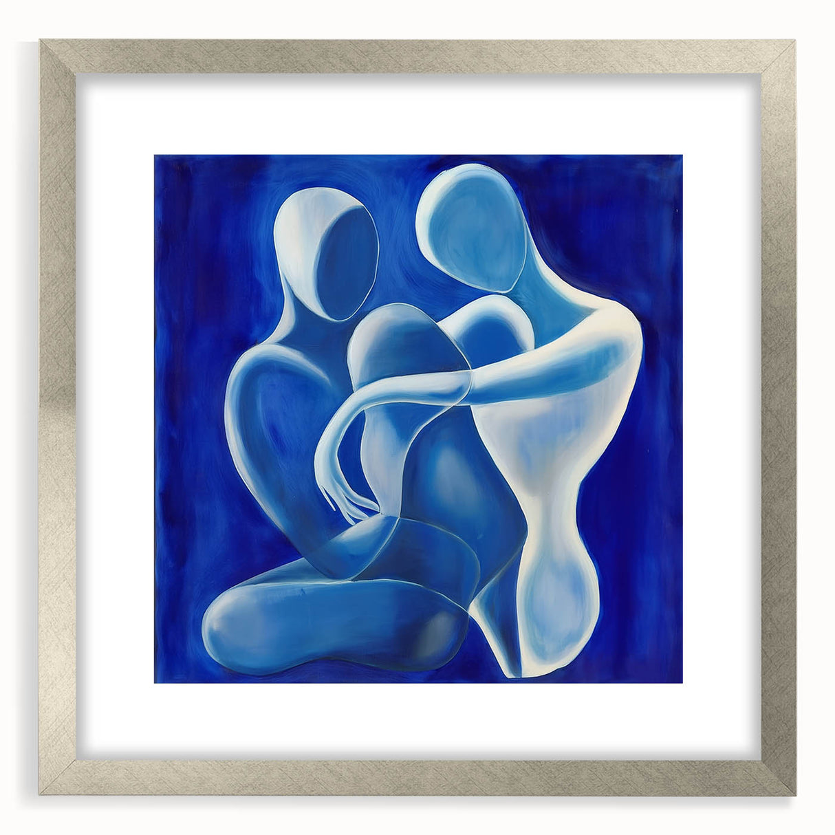 Acrylic Bedroom Wall Art – Abstract Blue Family Framed Canvas