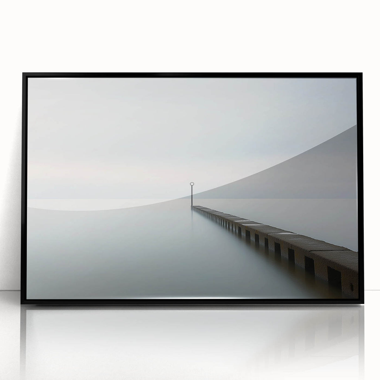 Modern Office Art - Minimalist Pier & Horizon Canvas Print