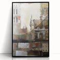 Framed abstract architecture wall art in black acrylic, showcasing geometric patterns and modern design elements. Ideal for contemporary home decor.