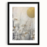 Abstract floral wall art framed in black, featuring vibrant colors and intricate patterns, displayed with a white mat for an elegant touch. Ideal for modern home decor.