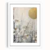 Abstract floral wall art featuring vibrant colors and intricate designs, presented in a sleek white frame with a mat, perfect for enhancing modern interior decor.