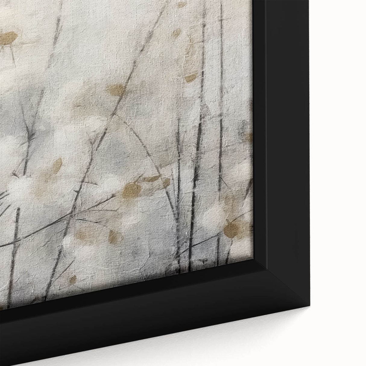 Close-up of a framed abstract floral wall art piece, showcasing vibrant colors and intricate patterns, perfect for modern home decor or gallery displays.