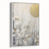 Framed canvas wall art showcasing abstract floral designs in soft pastel colors, displayed from a white side view, perfect for modern home decor.