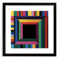 Abstract geometric frame in matte black, showcasing a modern design with sharp angles and sleek lines, ideal for contemporary home decor and interior styling.