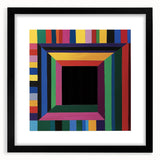 Abstract geometric frame in matte black, showcasing a modern design with sharp angles and sleek lines, ideal for contemporary home decor and interior styling.